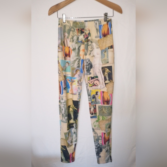 Famous Artist Van Gogh Monet Painting Graphic Print Leggings Size Small - Picture 1 of 5